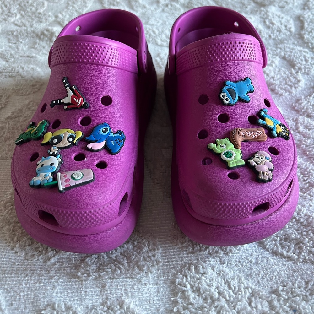 Pink Platform Clogs with Fun Charms